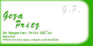 geza pritz business card